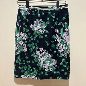 Talbots Floral Pencil Skirt - Black and Green